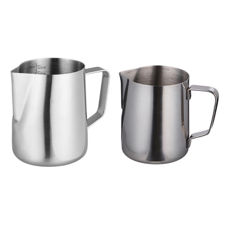 

Mugs 2pcs Stainless Steel Pitchers Portable Cups Creative Jugs Graduated Measuring