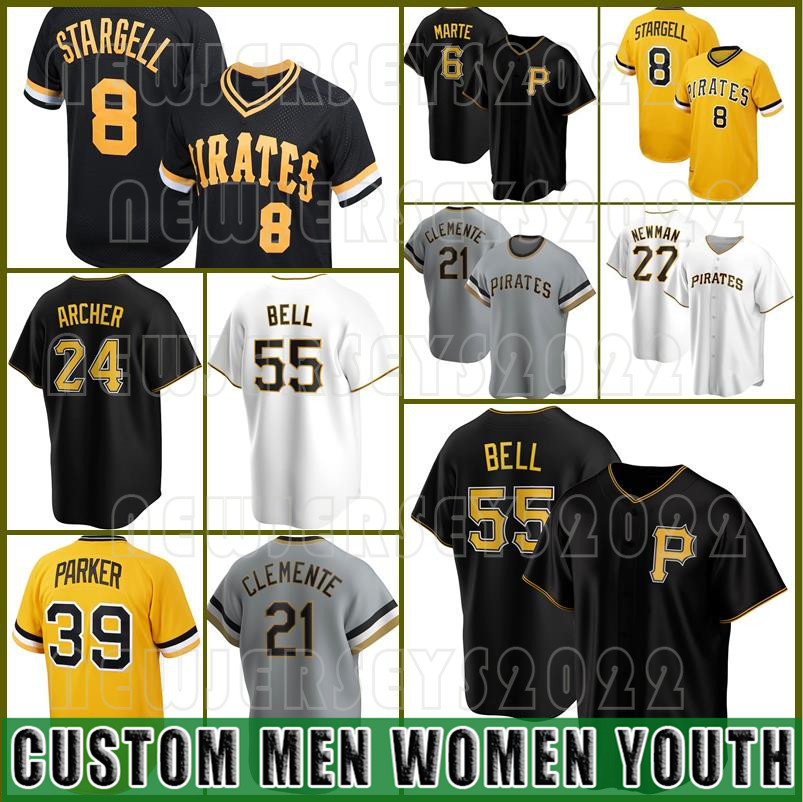 

21 Roberto Clemente Custom Pirates Jerseys 26 Adam Frazier Baseball 19 Colin Moran 10 Bryan Reynolds 23 Mitch Keller Pittsburgh 6 Marte, Custom new retro(haidao)