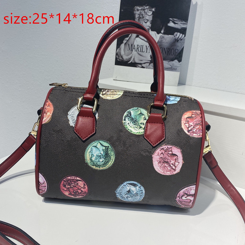 

Women Luxurys Designers Bags 2021 ladies love pattern Fashion handbag diagonal Boston shoulder bag a102, Black wallet