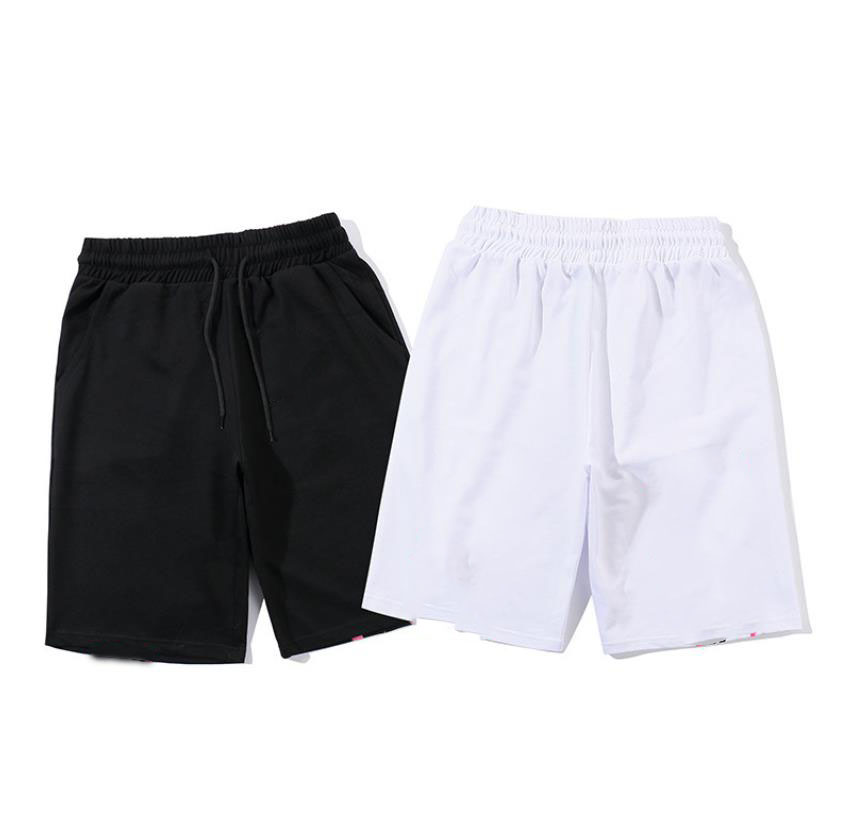 

Luxury mens shorts tide brand pink graffiti print short pant women couples loose beach five-point pants, White;black