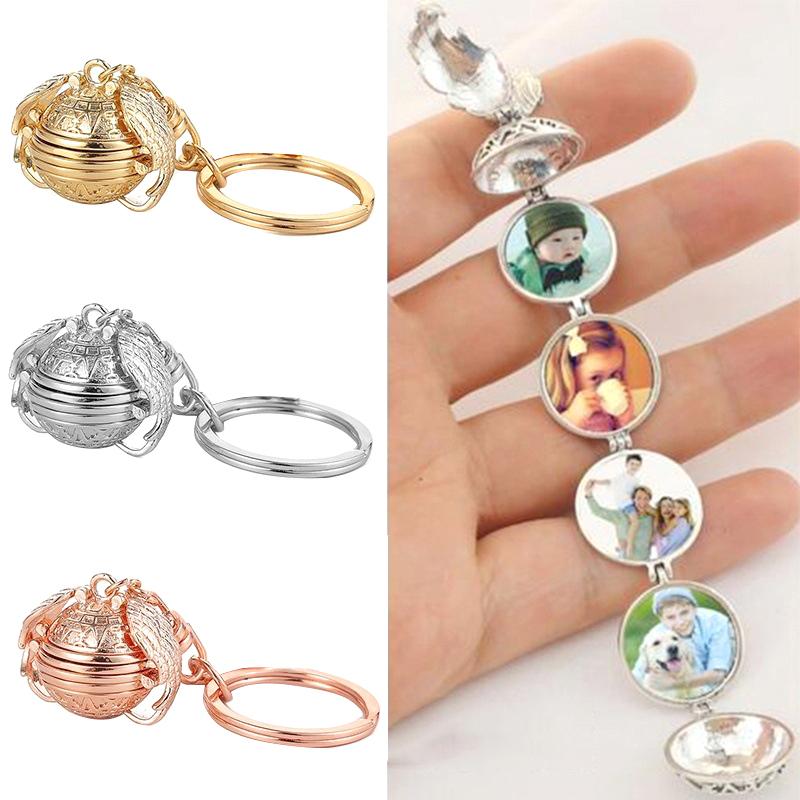 

Angel Photo Box Pendant Memory Key Chain Ring Keyring Keychain Women Gift 8*2.5cm