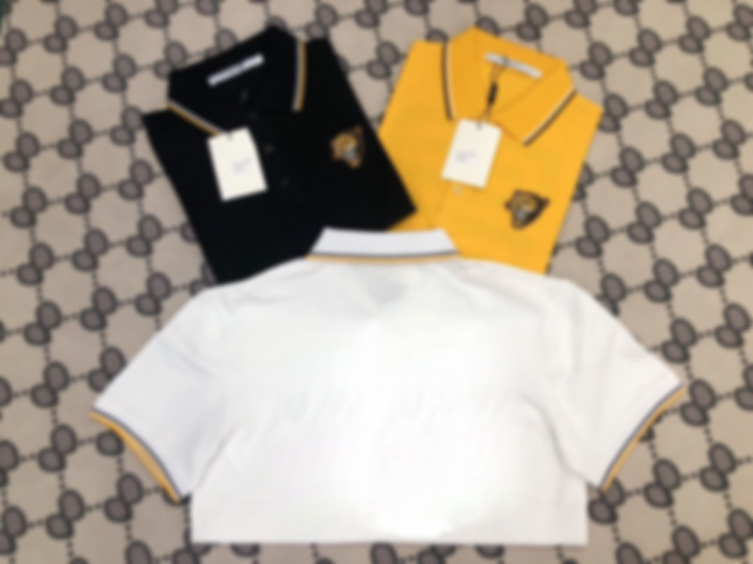 

2021 European spring and summer new fashion back embroidery printing work men's all-match T-shirt Paris ladies professional POLO shirt, White;black