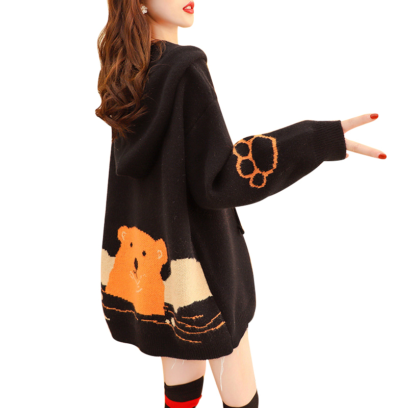 

Hooded Sweaters Women's Clothing Loose Casual Korean Autumn and Winter 2021 New Pullover Long-sleeved Warm Sweater Female 9wvm, Blue