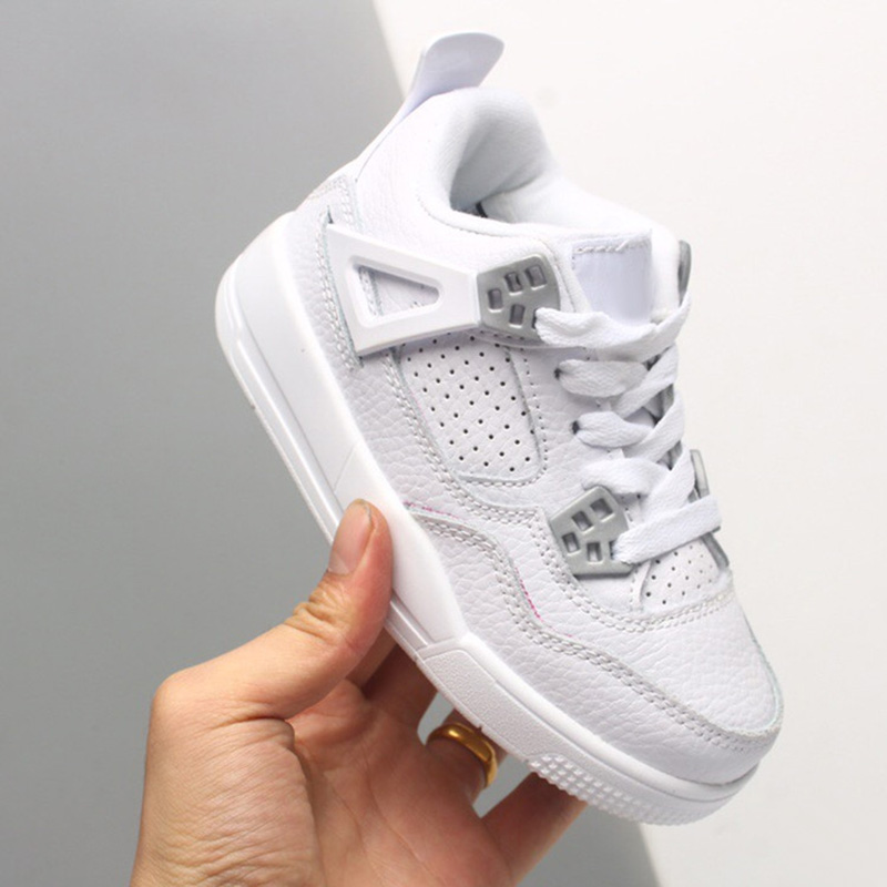 

New 4 Kids basketball shoes Children Outdoor sports shoes Gym Red Chicago 4s luxury Athletic Boy Girls sneakers EUR 28-35, Color 6