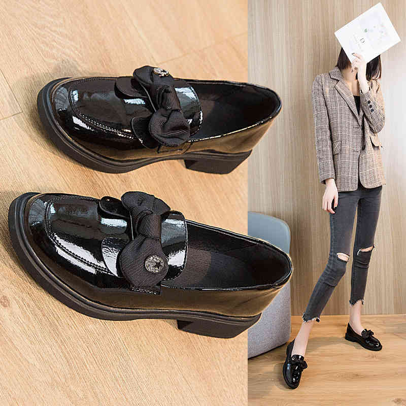 

Sandals Shoes women bowknot spring and autumn shoes Xia Yinglun flat bottom black one foot pedal Lefu 's DOO1, 1# shoe box