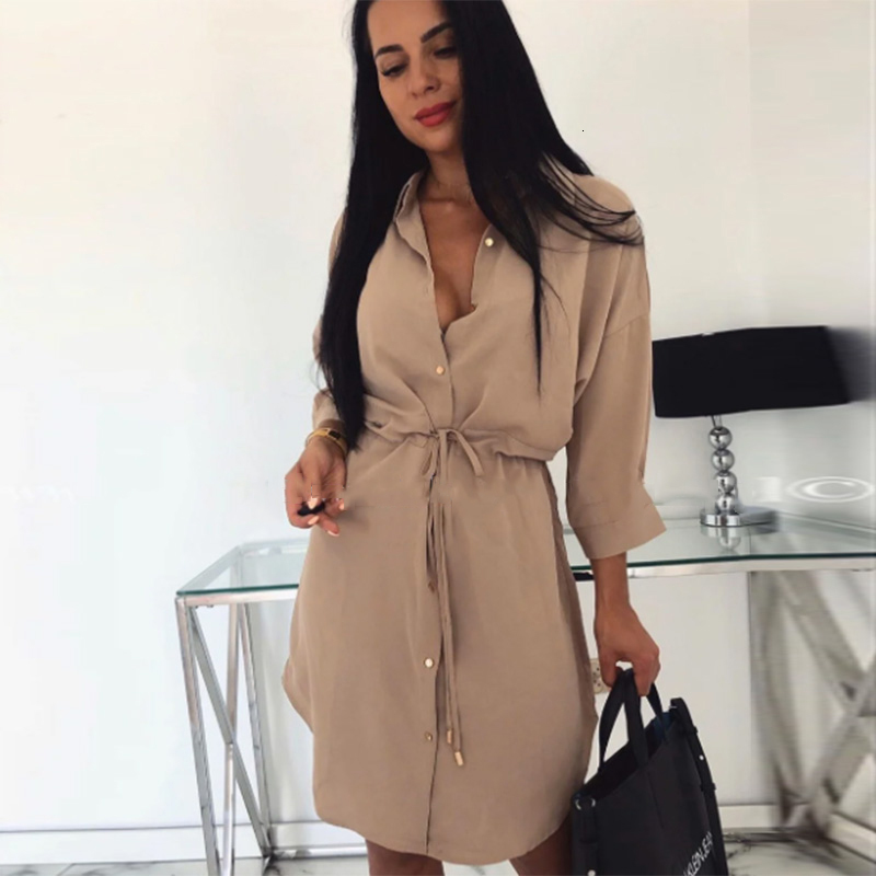 

2021 New Women Vintage Front Button Sashes A-line Long Sleeve Turn Down Collar Solid Elegant Casual Autumn Fashion Odo2, Red