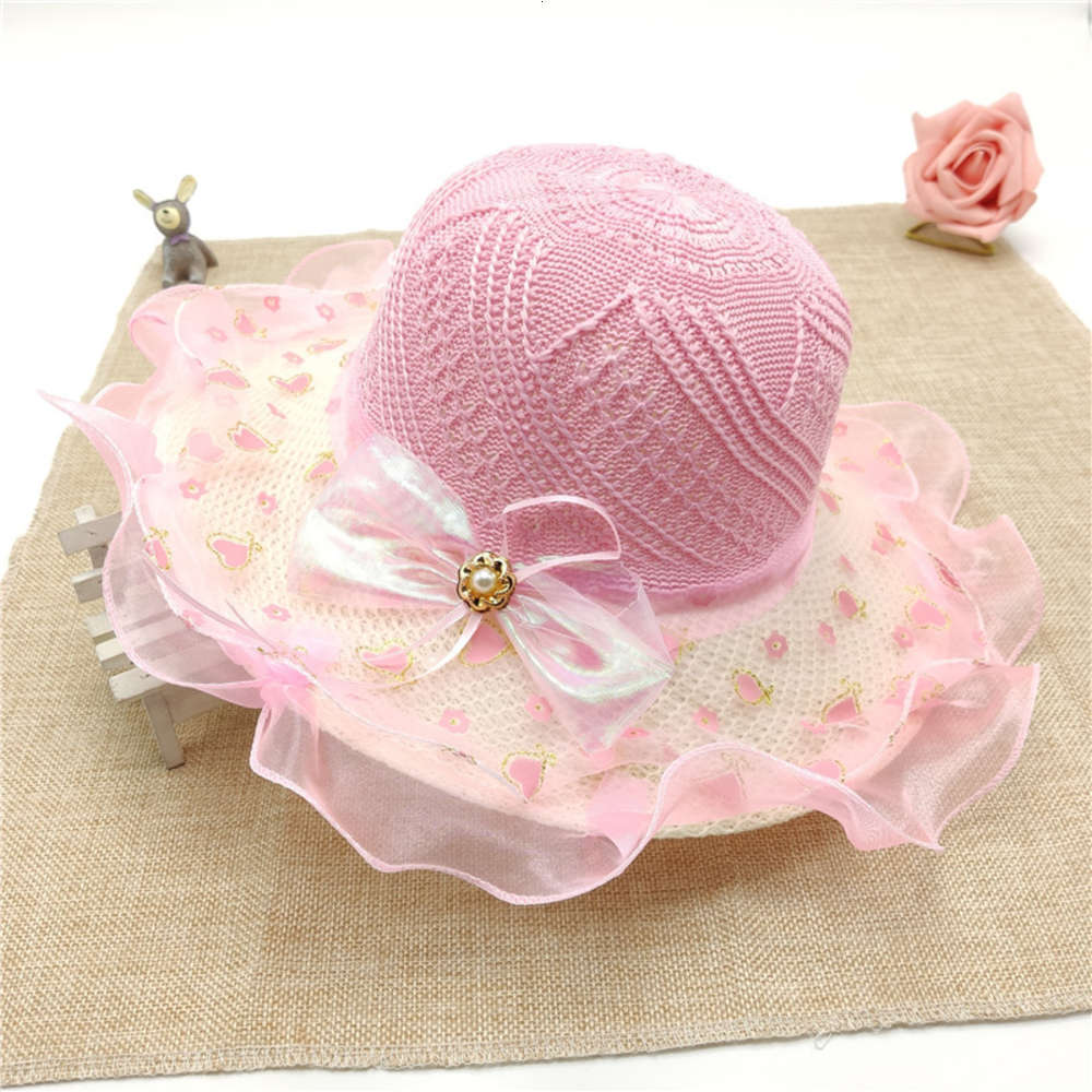 

children's hat little girl summer sun baby straw beach leisure, Yellow