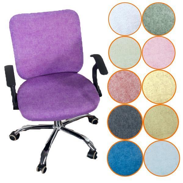 

Chair Covers Office Home Split Computer Cover Blue Green Gray Khaki Purple Spandex Armchairs Seat Protector Anti-dust Easy Washable