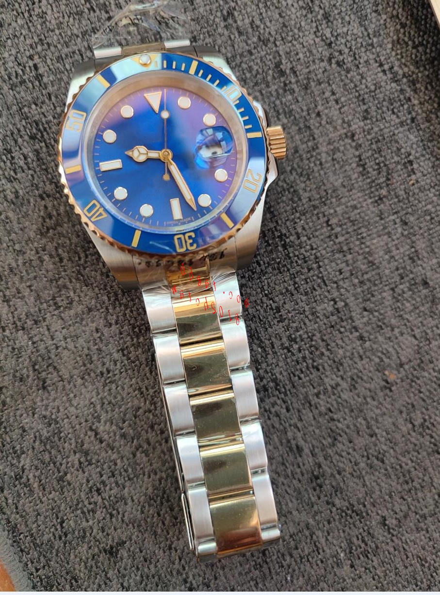 

Classic Mens Watch 116613 40mm Magnifier Calendar Sapphire Mechanical Slide Llock 18k Yellow Gold Steel Bracelet Luxury Watches Waterproof Luminous, Sapphire glass