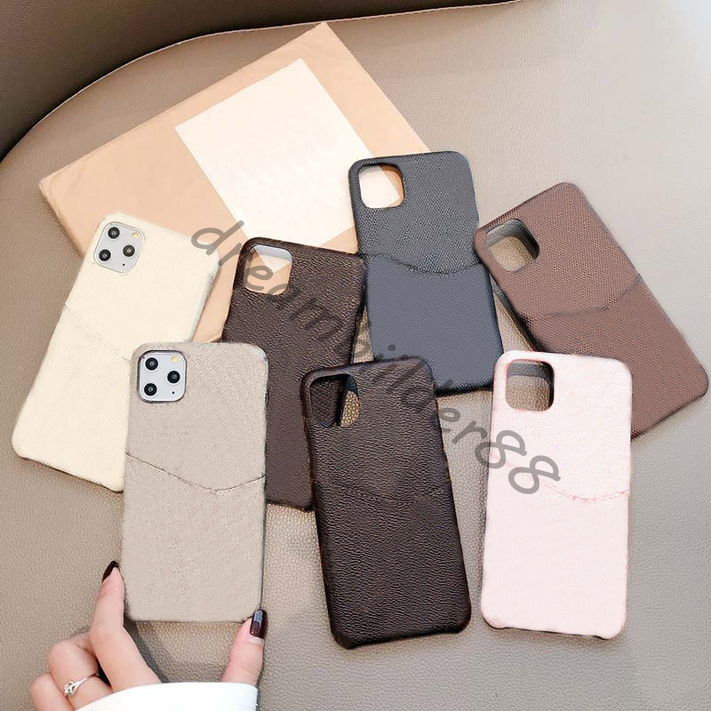

L fashion iphone 12 pro max 11 Pro Max 7 8 plus X XR XS MAX leather case designer shell with card