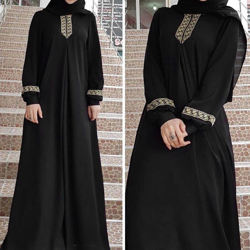 

2019 Women Plus Size Print Abaya Jilbab Muslim Maxi Dress Casual Kaftan Long Dress islamic clothing caftan marocain abaya turkey1, Red