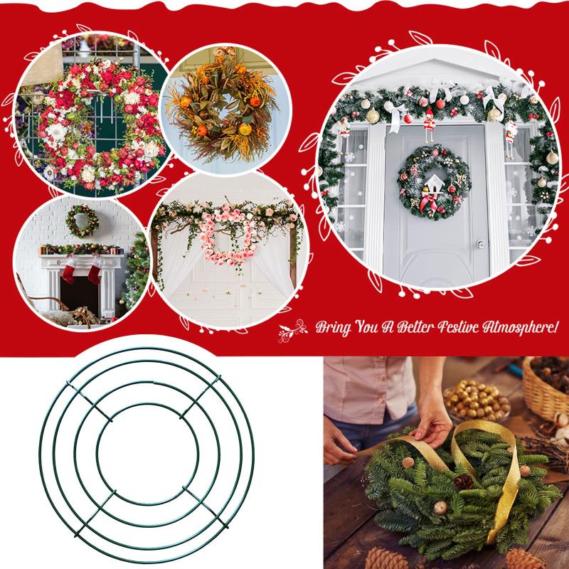 

Round Metal Wreath 8 In Heart-Shaped Wire Frame Wedding Valentine's Day DIY Hanging Craft Party Decorations Easter Wreaths, 2pcs