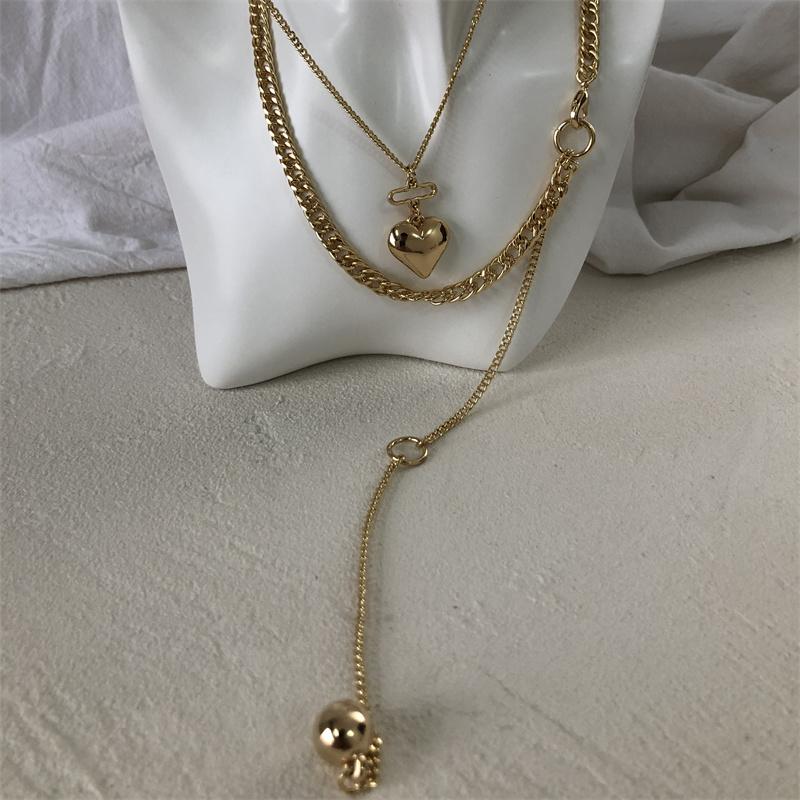 

Chains European And American INS Style Level Necklace Heart Pendant, Silver