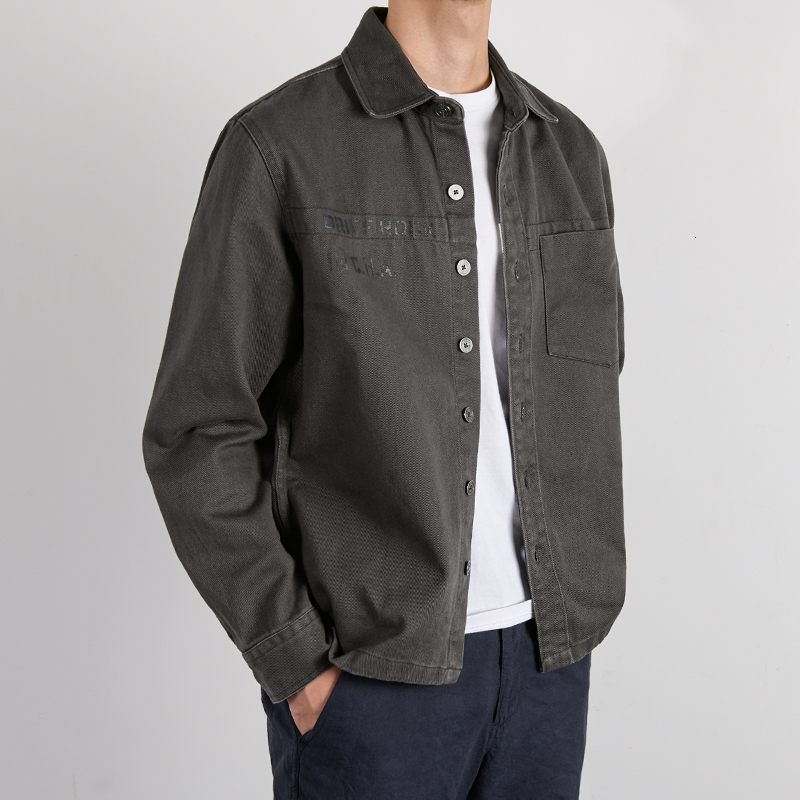 

2021 New 100% Cotton Brand Autumn and Spring Fashion for Men Casual Handsome Jacket Mens Solid Tops Jackets Male Capas 3mb1, Gray