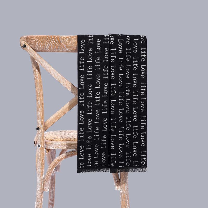 

Scarves Fall And Winter Of 2021 Korean Version Cashmere-like English Letter Warm Men's Scarf,Jacquard Scarf