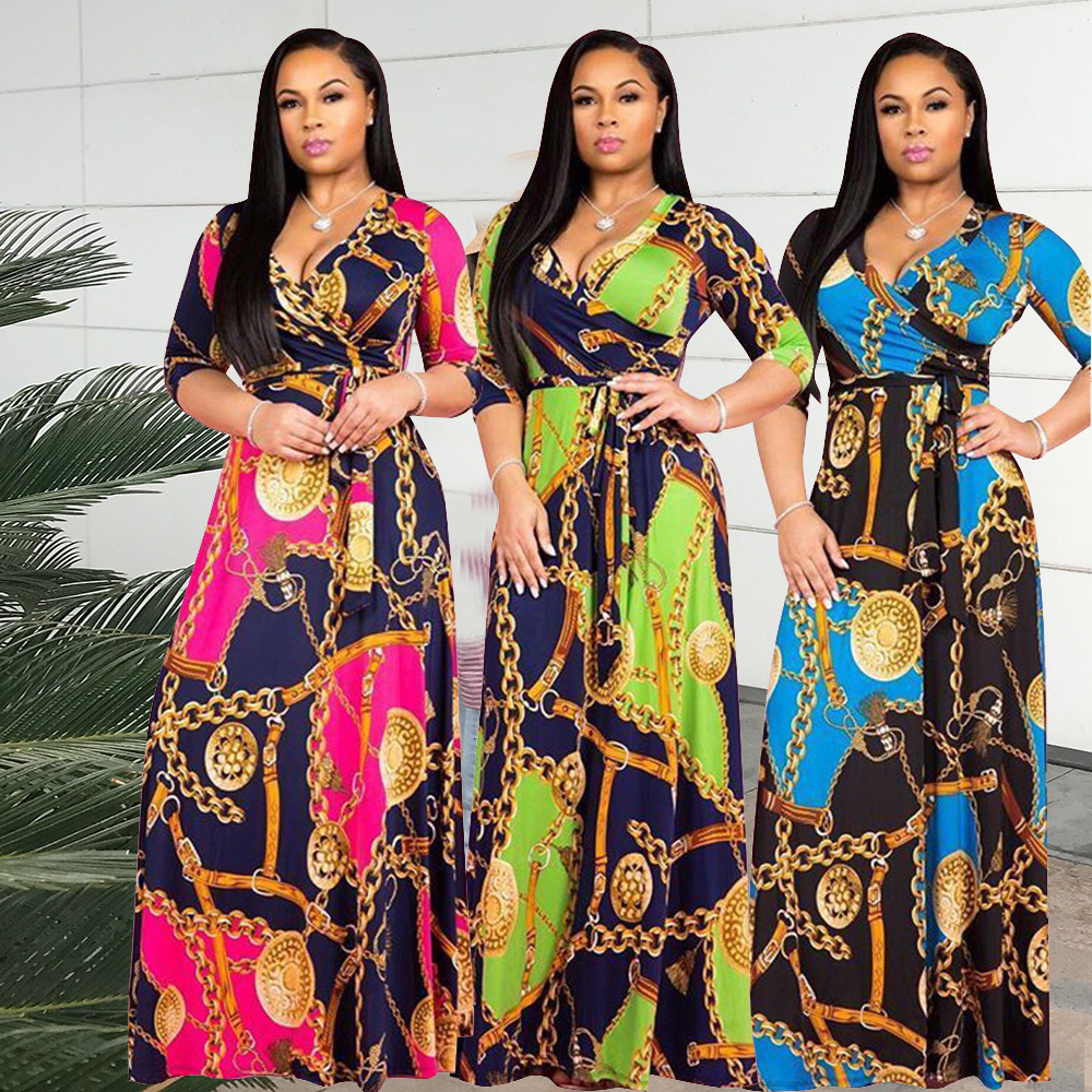 

2021 New Spring Summer Women Sexy Party Es Vestidos Plus Size Casual Big Hem Maxi Loose Long 1jv1, Green