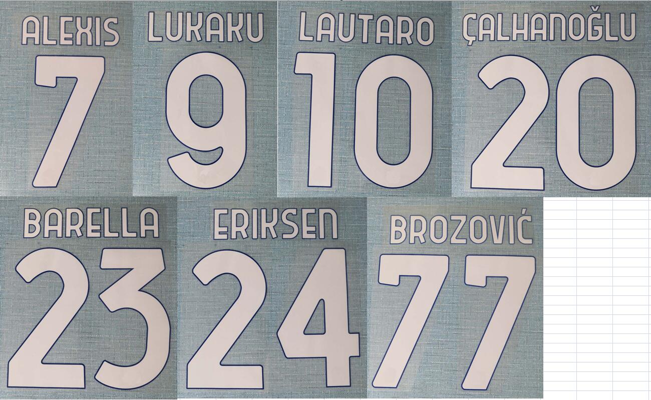 

2021-2022 home BARELLA ERIKSEN LUKAKU ALEXIS LAUTARO CALHANOGLU BROZOVIC nameset patch badge