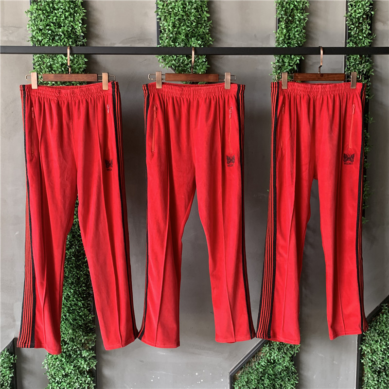 

2021 New Best Quality Veet Sweatpants Men Women Jogger Needles Pants Butterfly Embroidery Striped Awge Trousers Ay6w, 11