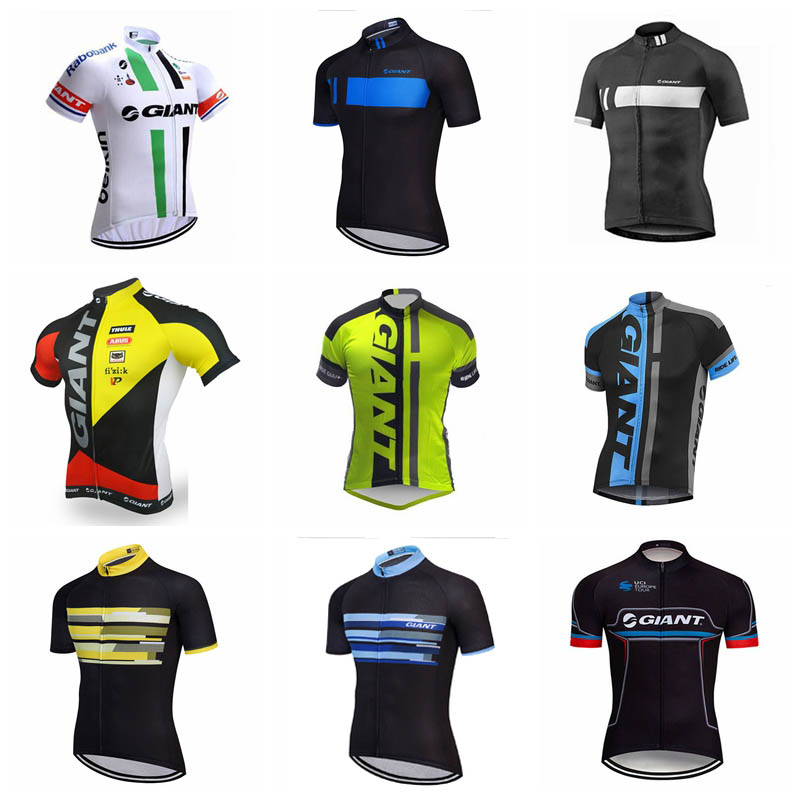 

2019 GIANT summer men short sleeve cycling jersey Breathable Quick dry bike Clothes MTB clothing bicycle Maillot K012312, Black