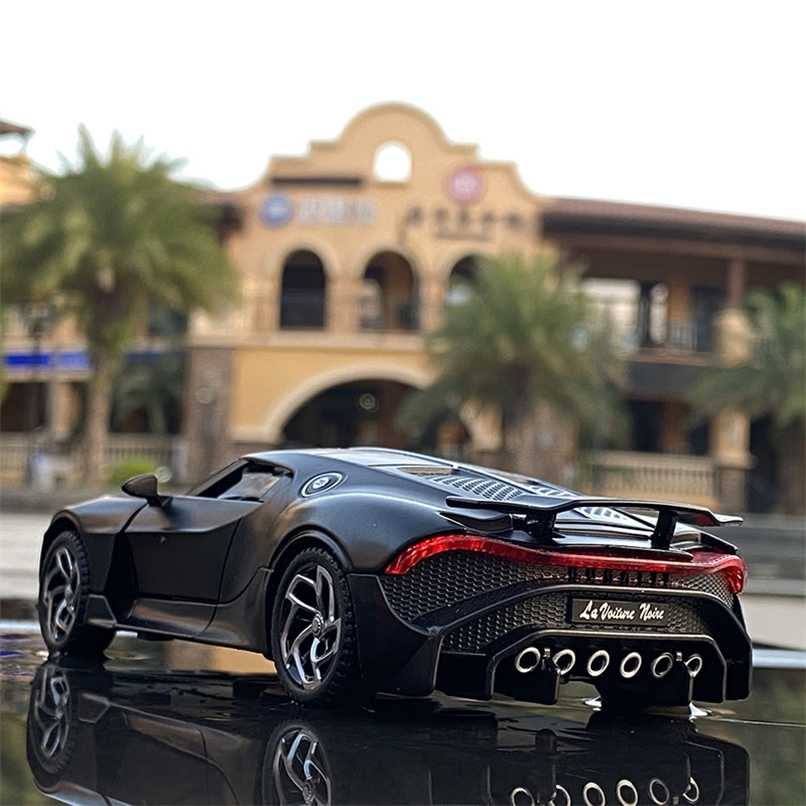 

1:32 Bugatti Lavoiturenoire Alloy Sports Car Model Diecasts & Toy Vehicles Metal Car Model Simulation Sound Light Kids Toy Gift 211213