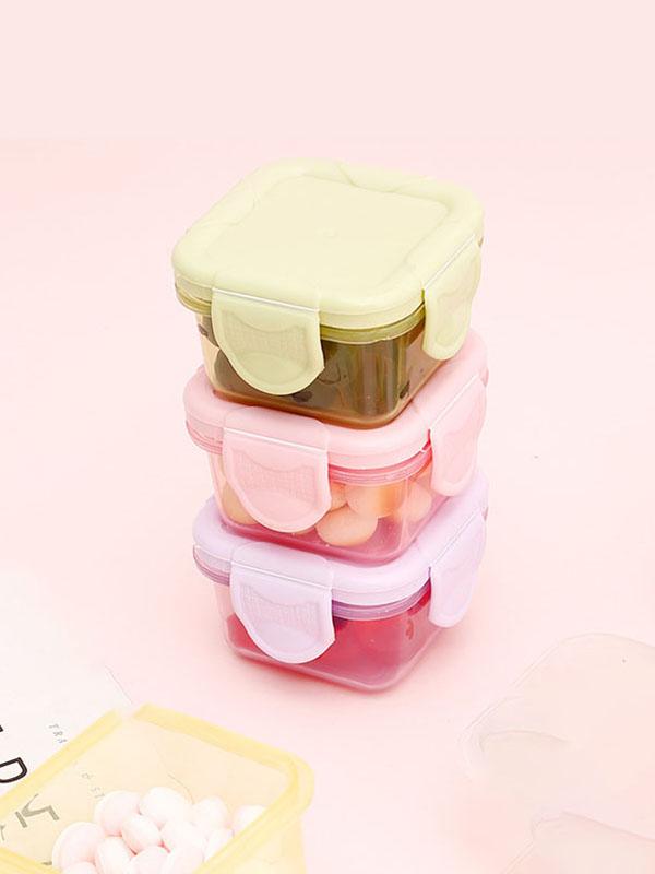 

Storage Bottles & Jars 60ML Keeping 4Pcs/Set Mini Box Food Kitchen Sealing Square Snack Container PP Portable