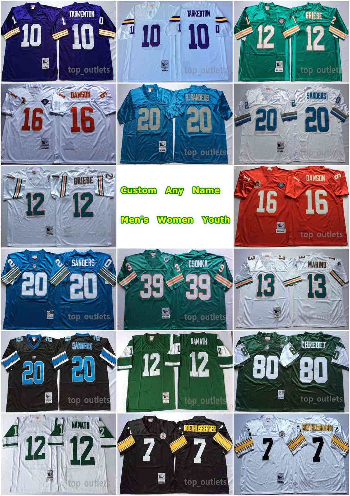 

Minnesota Vikings American Football Retro Jerseys 10 Tarkenton Jersey White Black Blue Purple Red Green Color Custom Stitched Size S-XXXL Breathable, Black;red