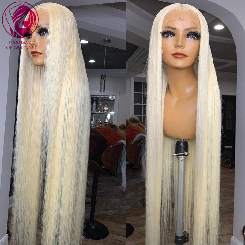 

Lace Wigs Straight Front Wig Icy Honey Blonde Human Hair For Women Transparent Natural Frontal 13x6 HD Remy 180%, 13x4 lace front wig