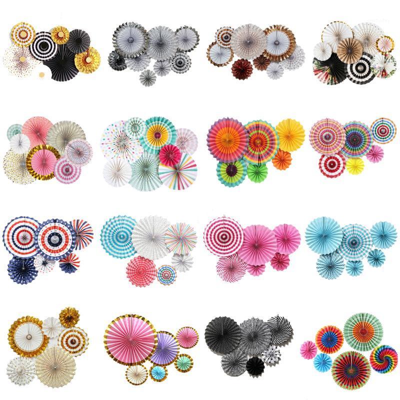 

Party Decoration 6 / 8 Set Color Black & White Pink Paper Flower Fan Christmas Special