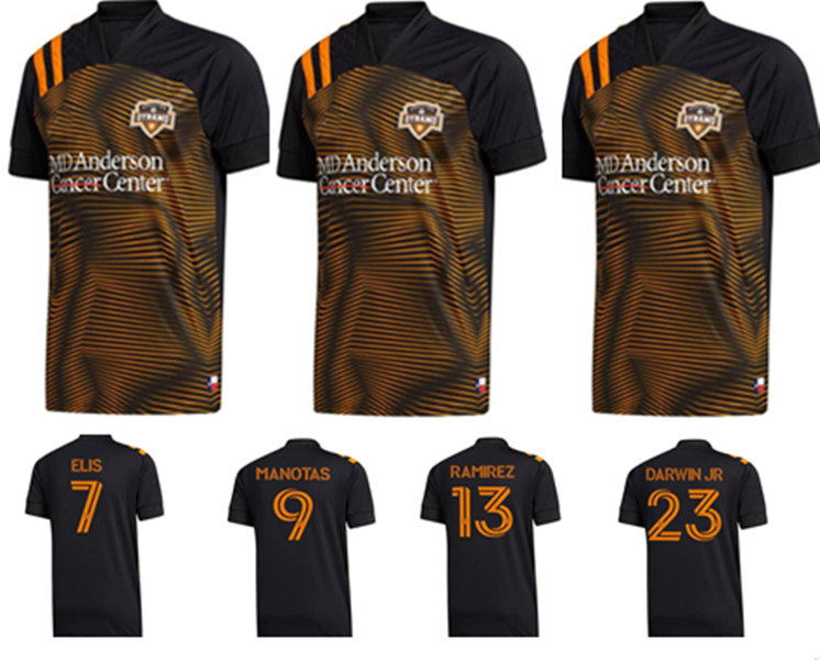 

2021 houston football jersey dynamo ellis ramirez manota 20 21 mls football shirt home men's custom set, Black;yellow