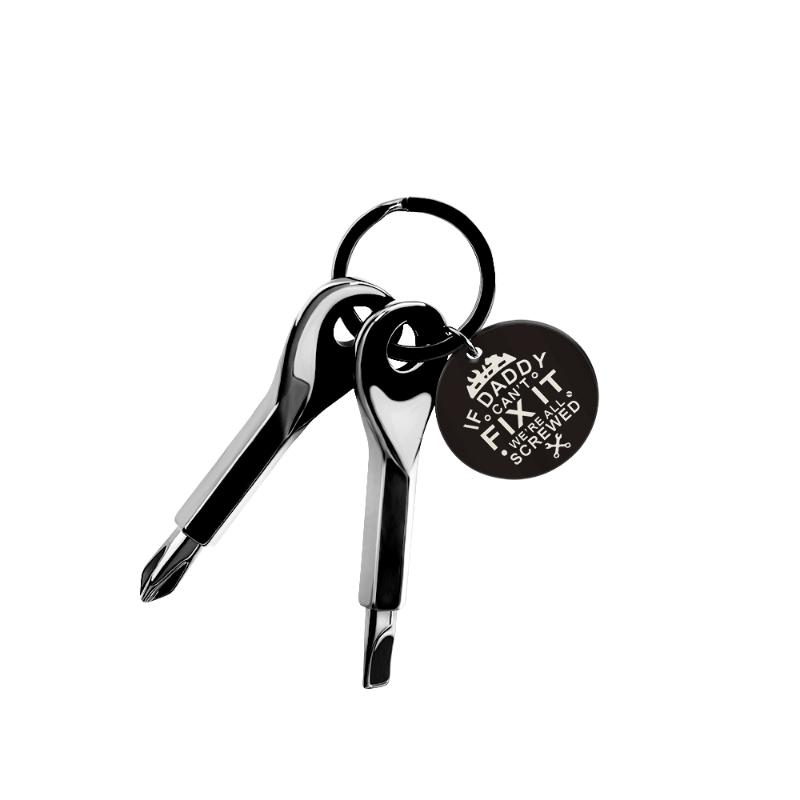 

Keychains PolishedPlus Personalized Multi-Purpose Keychain Jewelry Custom Text Slotted Screwdrivers Keyring Key Repair Tool Creative Gifts