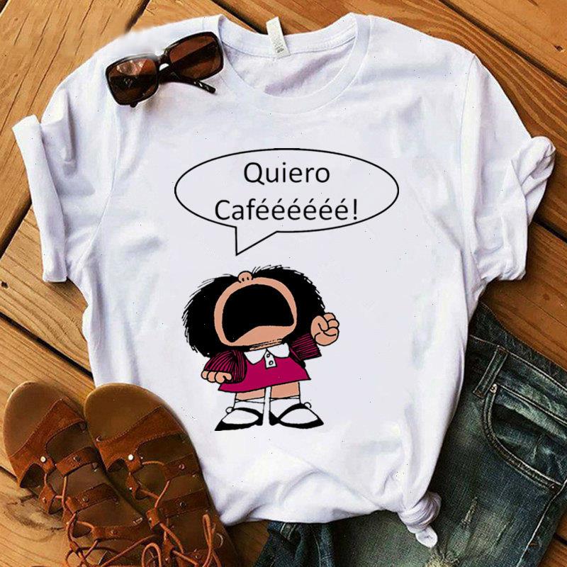 

Woman Paz Mafalda Or Quiero Cafe Printed Women T Shirts Harajuku Female Tshirts Clothing Camisas Mujer Girls Top Tee, 21265
