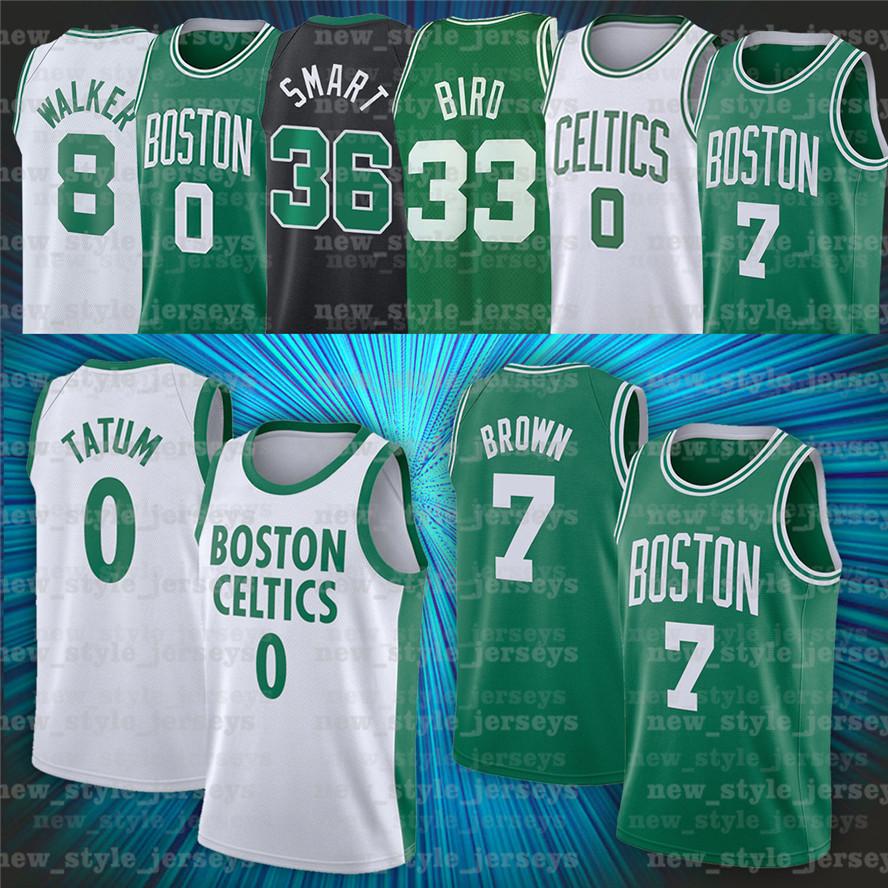 

0 Jayson 8 Kemba Tatum 7 Jaylen Walker Smart Brown 33 Larry 36 Marcus Bird Boston Celtics Men Basketball Jerseys S7, Black;red