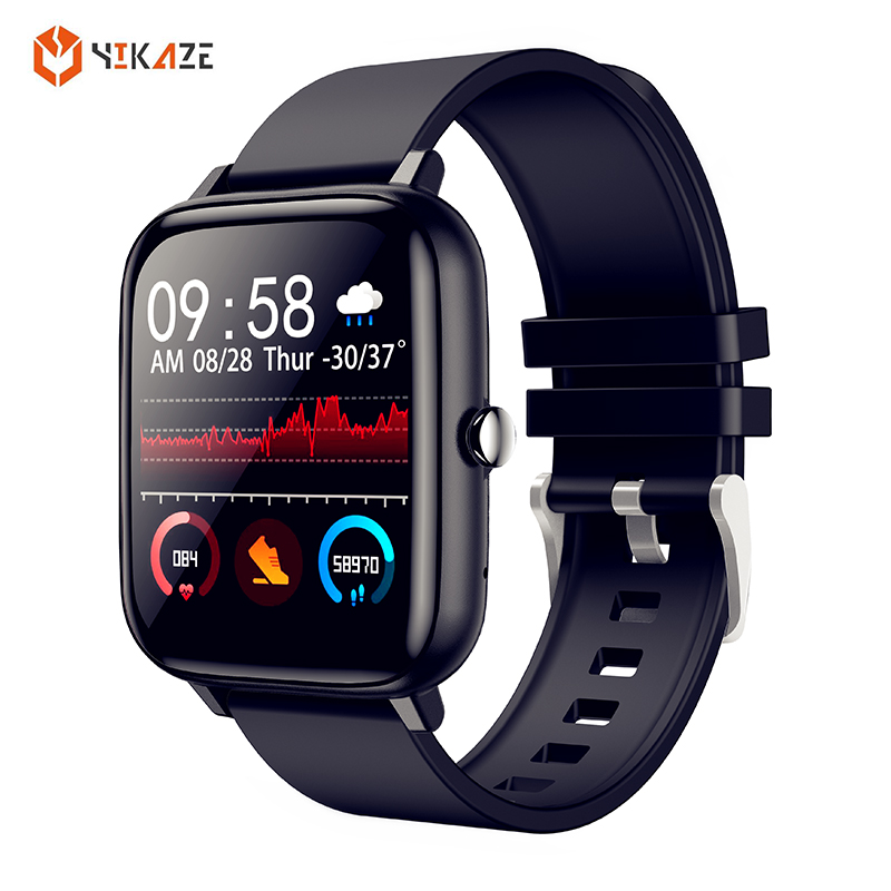 

P6 Smart Watch Men Bluetooth Heart Rate Monitor Smart Clock Women Sports Fitness Tracker Full Touch Whatsapp IOS Android PK P8g, Black