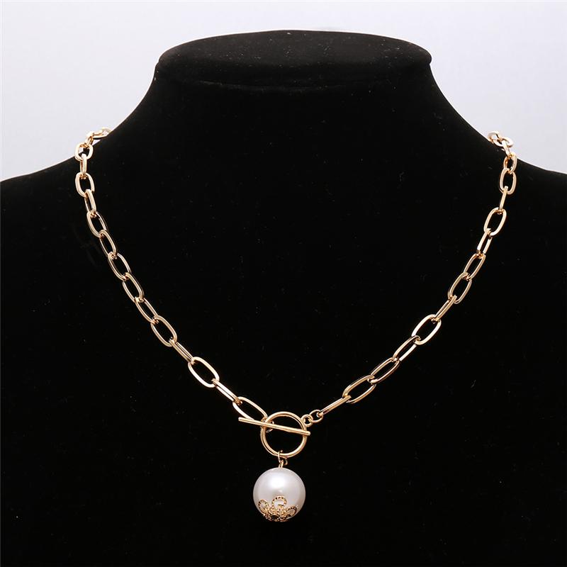 

Pendant Necklaces Elegant Baroque Pearl Necklace For Women 2021 Gold Stamping Flower Wedding Party Jewelry