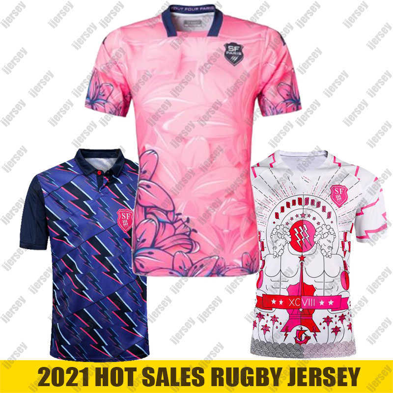 

2021 Paris Rugby jersey national team rugby jersey 18 19 MEN's Rugby Home court Away game jerseys souvenir T-shirt Size S-5XL, Black;gray