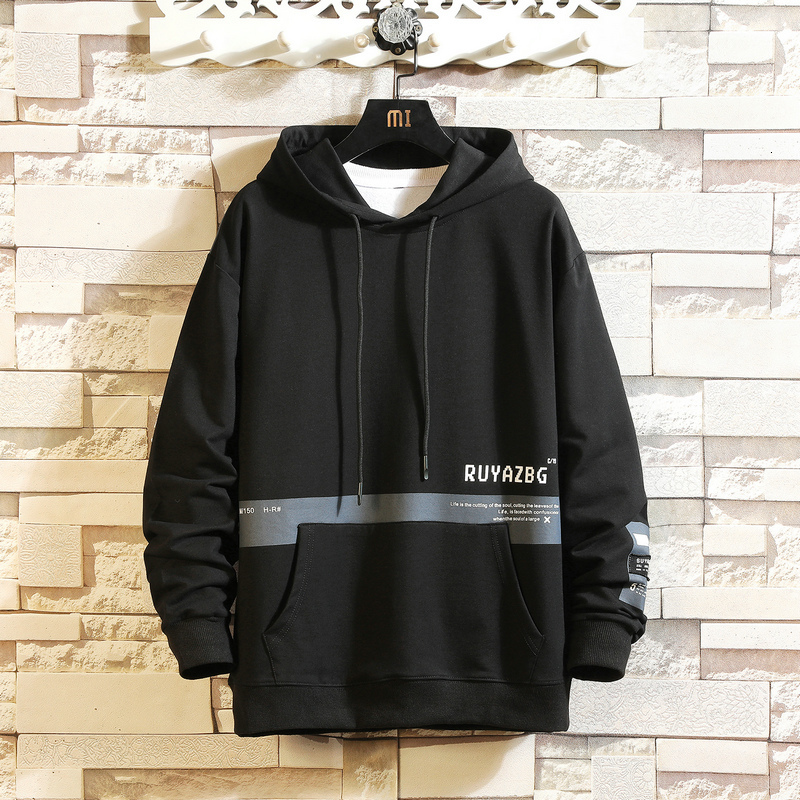

New Japan Style Casual O-neck 2021 Spring Autumn Black Hoodie Sweatshirt Men's Thick Fleece Hip Hop High Pocket Streetwear Clothes 316r, Ds639 1