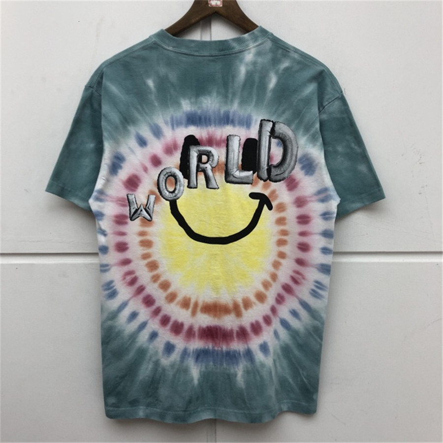 

2021 New T-shirts Smiley Das Mulheres Dos Homens Hip Hop Tie Dye Vero Estilo Astroworld t Sol Relmpago Ykvm