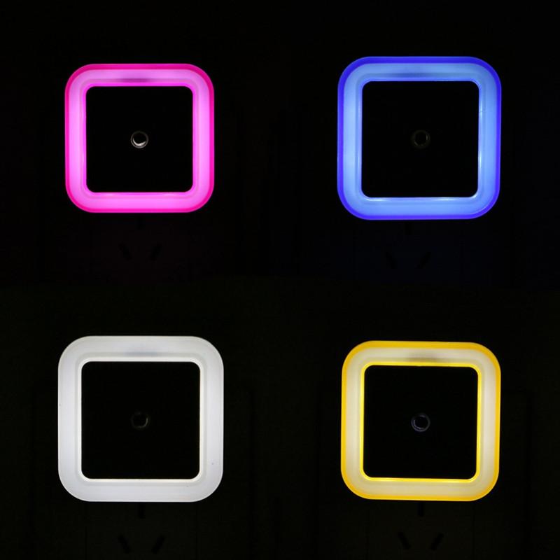 

Night Lights 4Pcs Light Sensor Control Mini EU US Plug Square Bedroom Lamp For Baby Gift Romantic Colorful LED