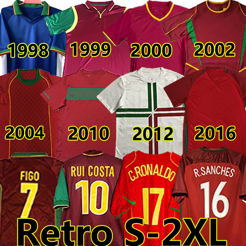 

Ronaldo Retro Soccer Jerseys Home Away 1998 99 2000 02 04 2010 12 16 Rui Costa Figo Nani J.Moutinho PAULETA DECO NUNO GOMES Classic Vintage Jersey Football Shirts, Putaoya 2012 away