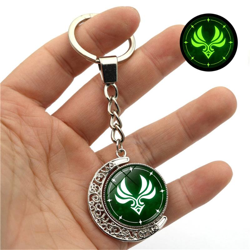 

Keychains Game Genshin Impact Keychain Luminous 7 Eye Of Original God Accessories Bag Pendant Key Chain For Girl Gifts