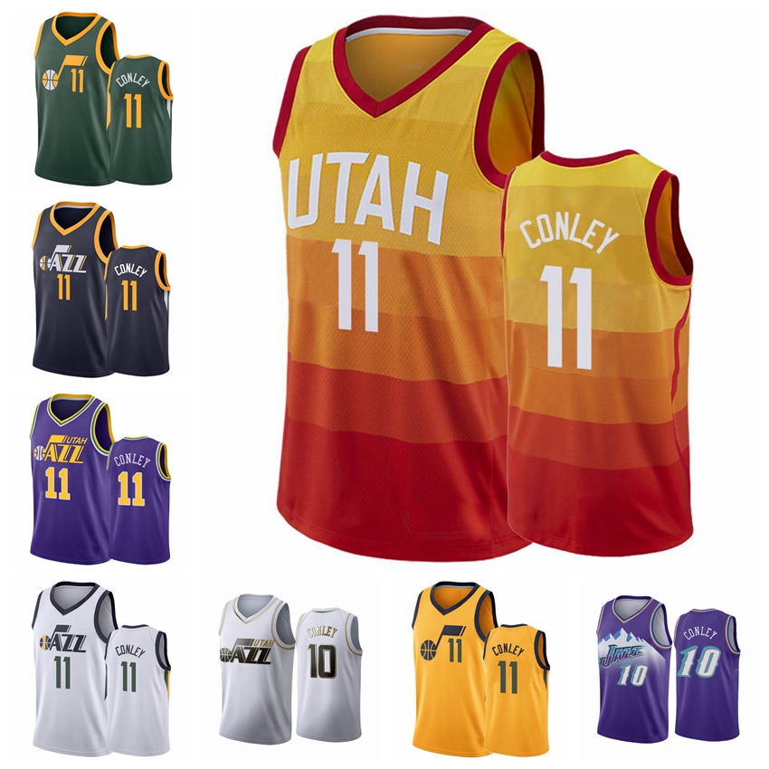 

Basketball Jersey UtahJazzMEN Mike Conley White Golden