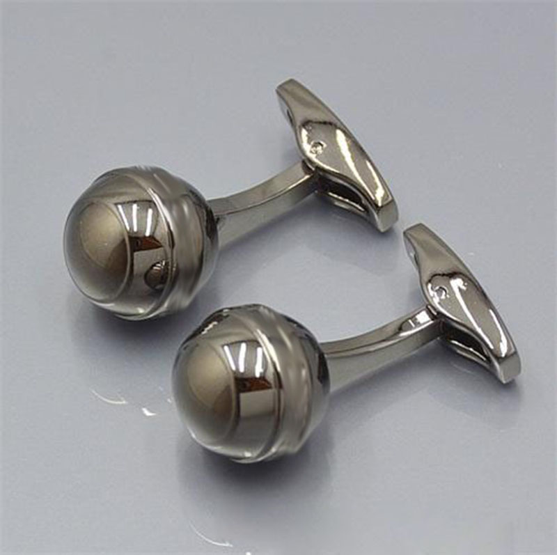

Designer Cufflinks Spherical Men's Shirt Cuff Links Luxury Jewelry With LOGO GOLD BIACK ROSE-GOLD Silvery L-M21, Silver