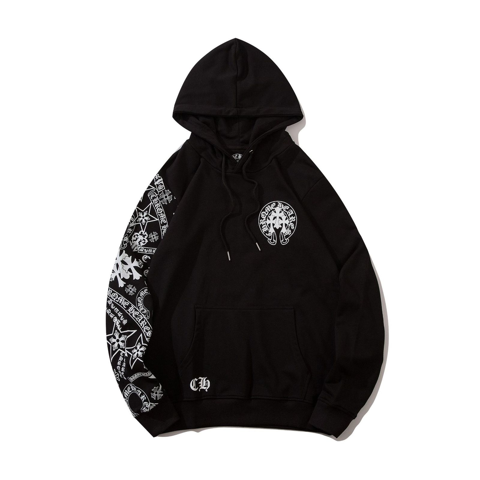 

Chrome Chromehearts Ch Tide Cross Horseshoe Classic Thin Hooded Sweater for Men and Women, Black;brown