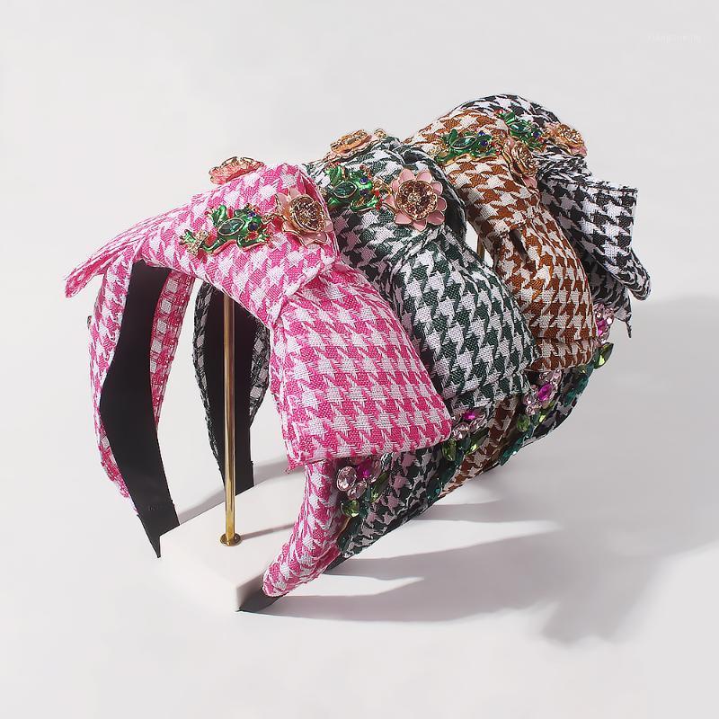 

Hair Clips & Barrettes Lalynnly Fashion Flower Frog Bow Knot Band For Women Fabric Sweet Plaid Rhinestone Hairband Jewelry Accessories Gifts, Golden;silver