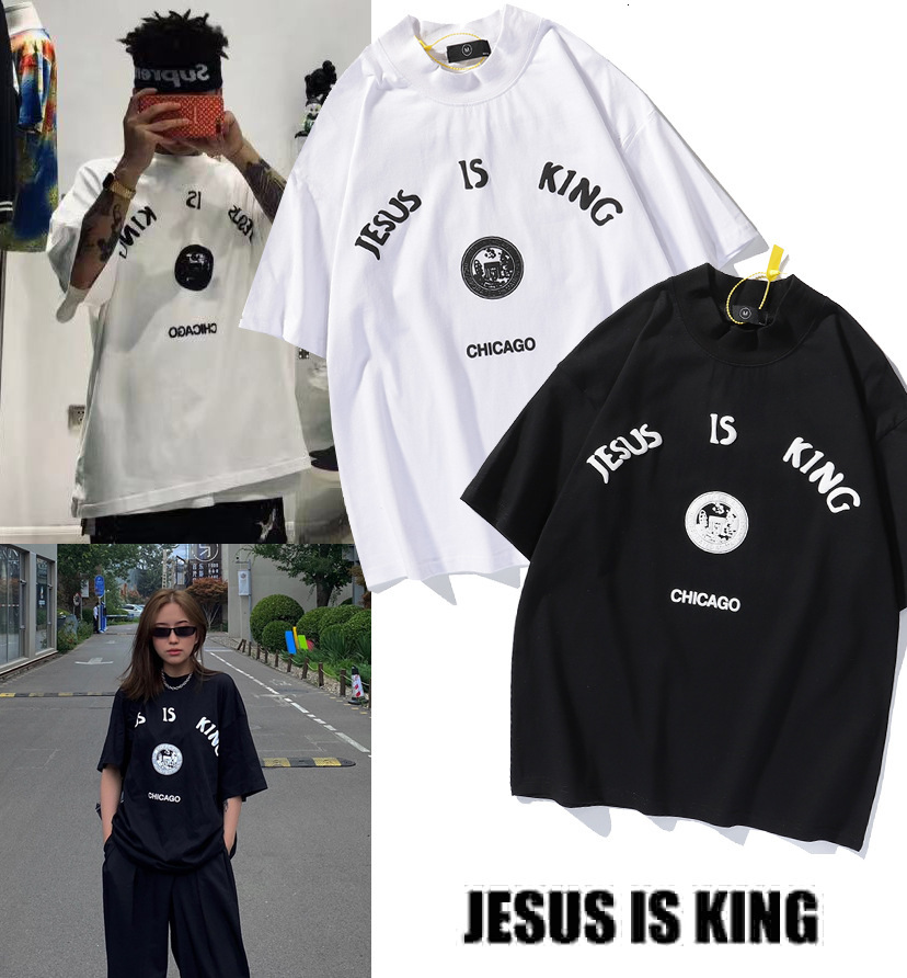 

t shirt kanye west sunday limited letter print fog street short sleeve, White