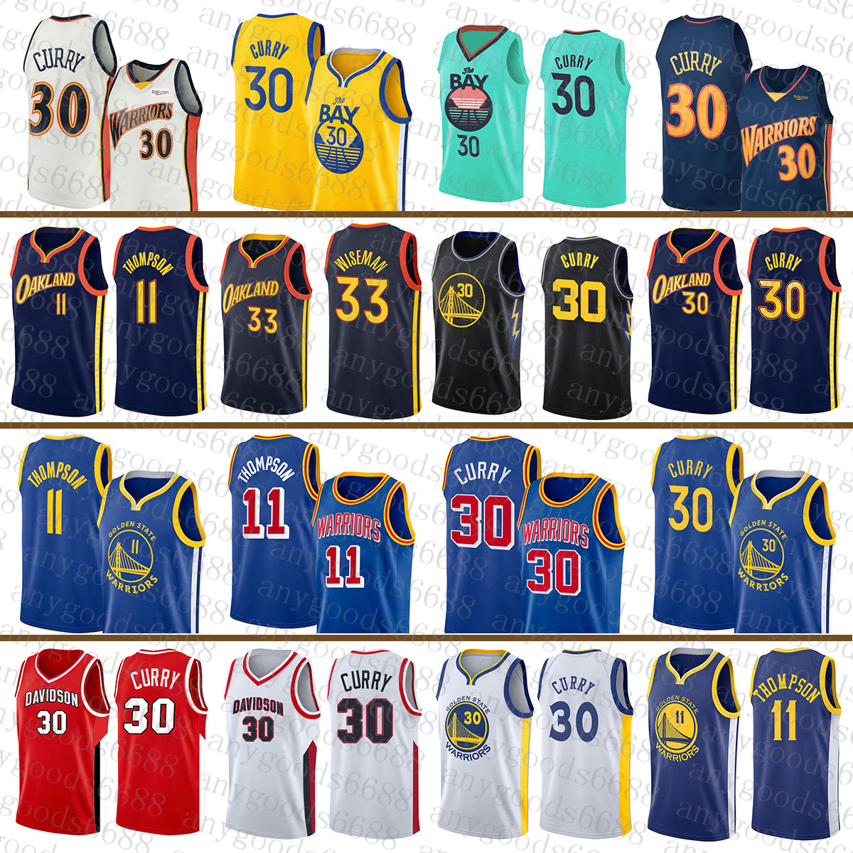 

Golden Best State Basketball Jersey Warriores 33 Stephen Curry Klay Thompson 2021 2022 New 30 11 James Wiseman Clear