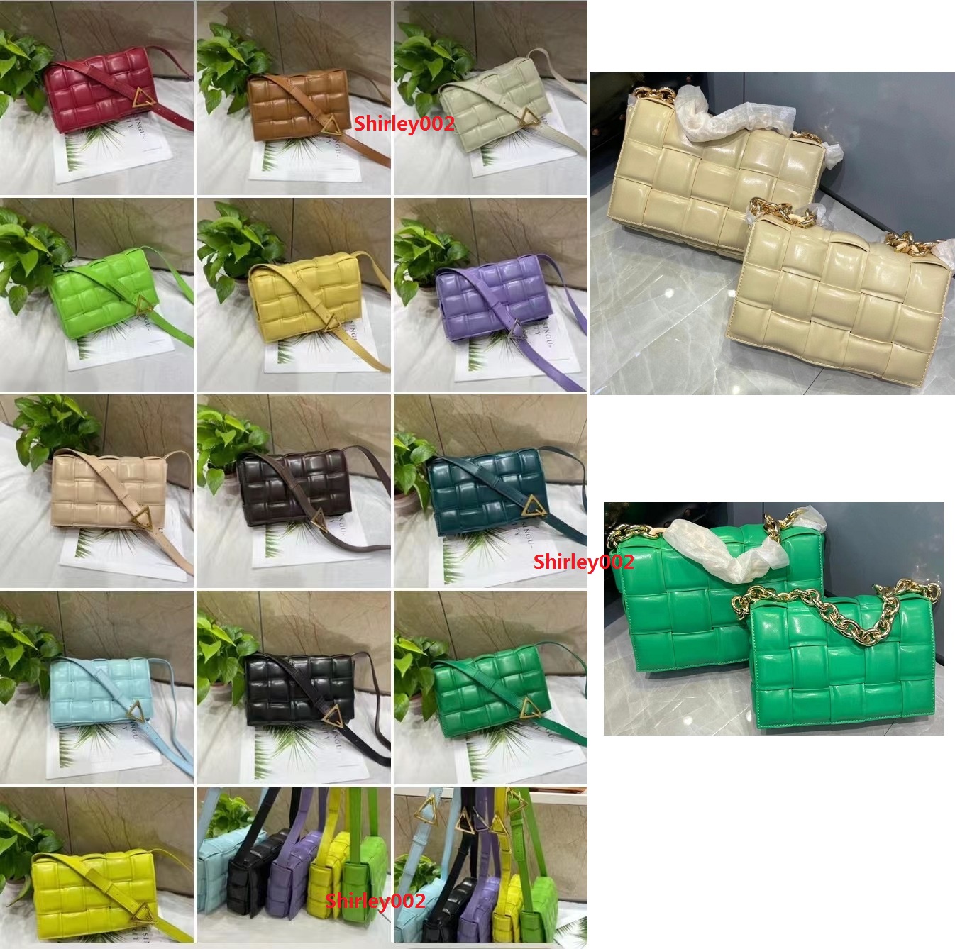 

Classic Design. Very good quality Pillow Weave messenger bag. Filling leather cross-body bags. Many colors handbag with Chain & Straps 2 kin, Black;red