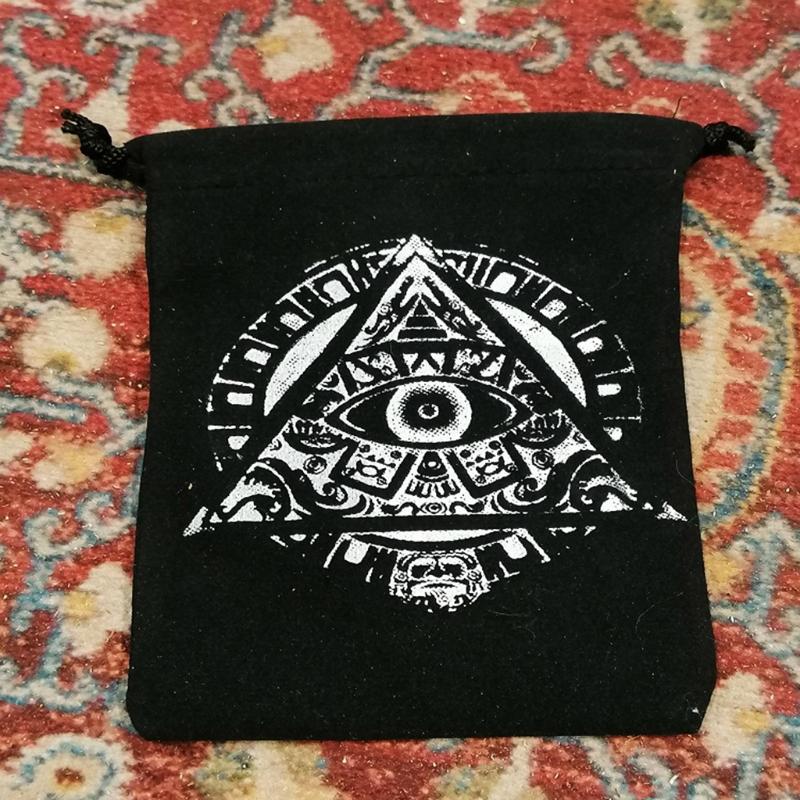 

Storage Bags 10x15cm Oracle Card Bag Pyramid Eye Drawstring Pouch Case Holder Witch Divination Accessory