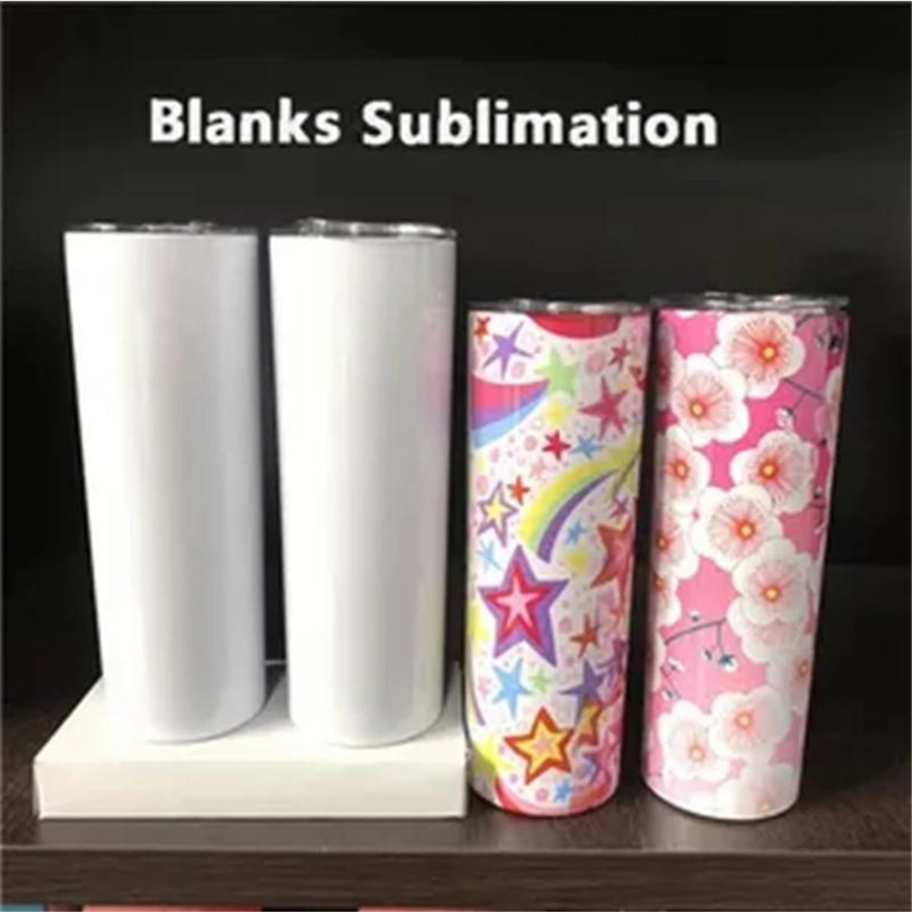 

20oz Sublimation Skinny Tumbler Blank Stainless Steel Tumbler DIY Straight Cups Vacuum Insulated 600ml Car Tumbler Coffee Mugs