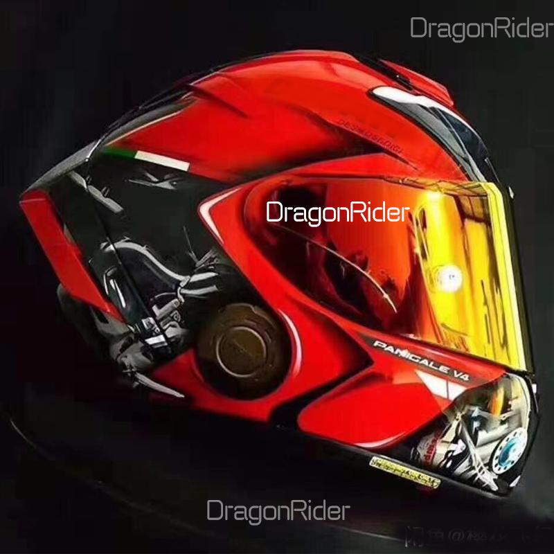 

Full Face shoei X14 ducadtiii Motorcycle Helmet anti-fog visor Man Riding Car motocross racing motorbike helmet-NOT-ORIGINAL-helmet, Clear+gold 2 visors